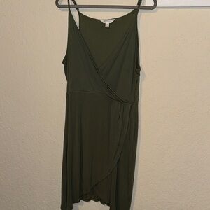 Abound Asymmetrical Olive Dress
